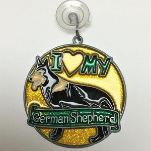 I Love My German Shepherd Dog  Stained Glass Look